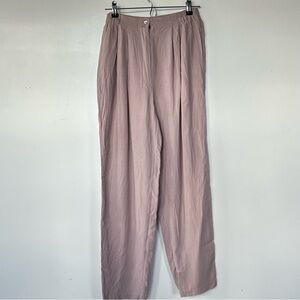 Ballinger Gold Light Pink Silk Pants Casual Stretch Waist